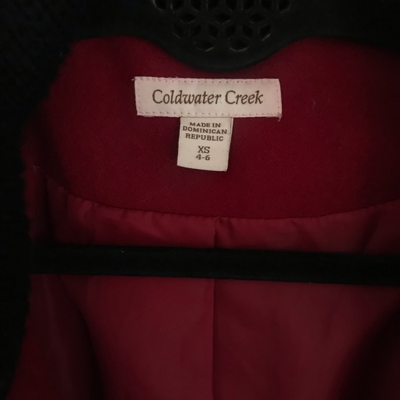 Coldwater Creek Christmas Red Winter Toggle Coat - Picture 3 of 5